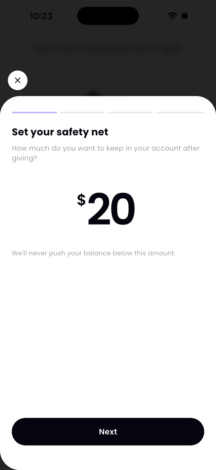 Safety Net Configured screen