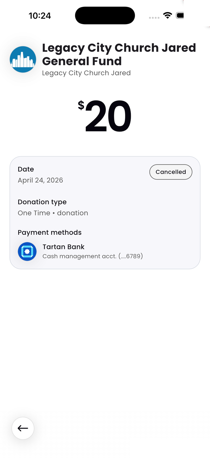 Transaction Detail screen