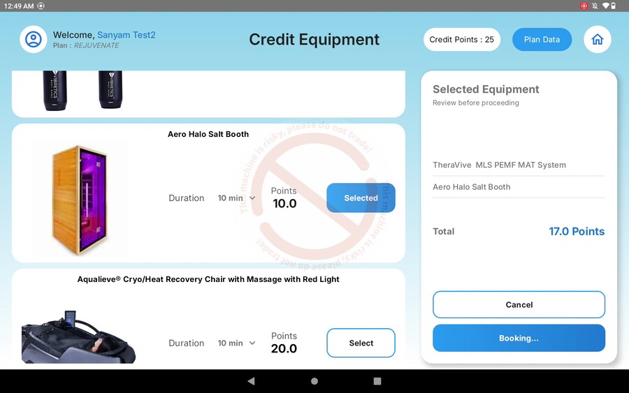 Credit equipment selection